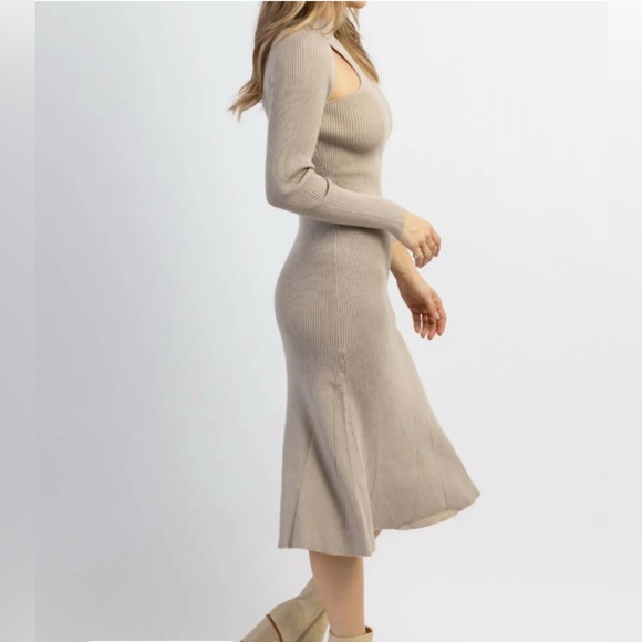 Lush Mock Neck Cut Out Sweater Dress - Picture 3 of 10